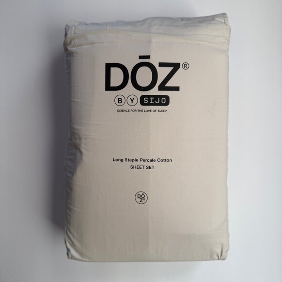 DOZ by sijo Long Staple Percale Cotton Sheet Set - Color Fog - Picture 1 of 7